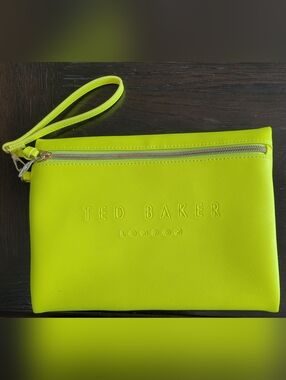 Ted Baker Neon Lime Saffiano Wristlet